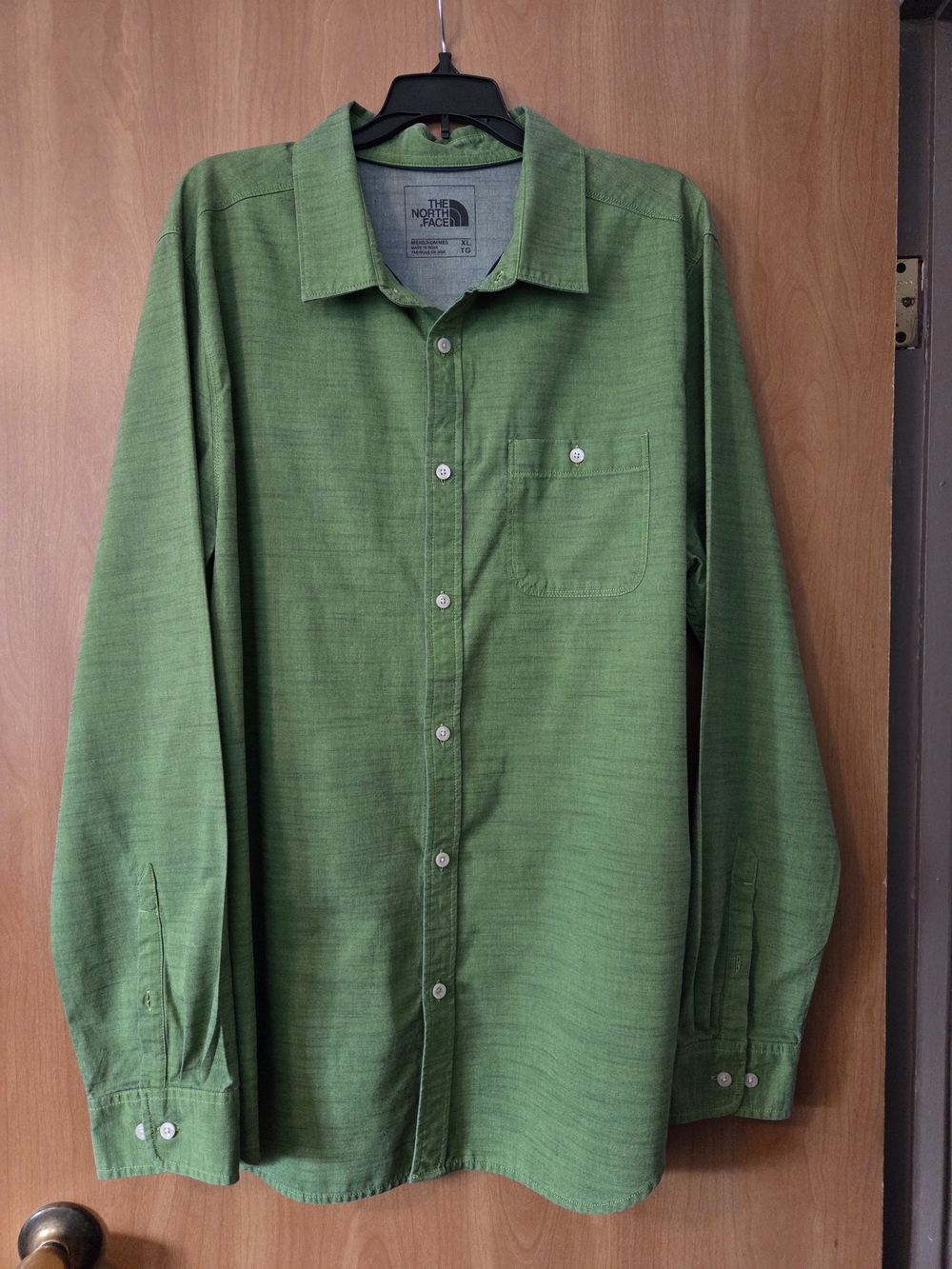THE NORTH FACE Olive Green Long Sleeve Button-Down Shirt Size XL Outdoors Comfy
